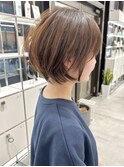大人かわいい髪質改善丸みショート耳かけ