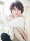 mod's天神/くすみベージュ似合わせカット抜け感小顔ショートa