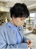黒髪パーマボブ黒髪ショートパーマゆるめパーマウェーブパーマ