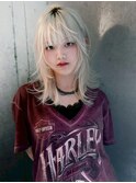 ハッシュカット/レイヤーカット/ブリーチカラー/ダブルカラー