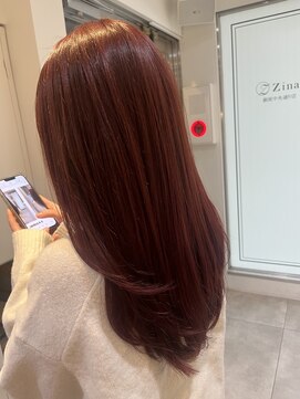 ジーナ 銀座中央通り(Zina) 春のピンクブラウン×レイヤーカット