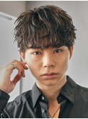 メンズシースルーマッシュニュアンスパーマシャドウパーマテテ風