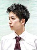 アップバングビジネスショートスタイル爽やか清潔感20代30代床屋