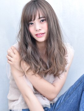 オウル(Owll) ★DISHEL ★フェザーロング斜めバングブルージュ