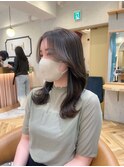 艶髪オリーブベージュ 髪質改善 韓国くびれヘア 恵比寿