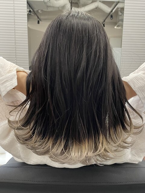 裾カラー/ホワイトベージュ/ツートーンカラー/髪質改善