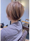 白髪ぼかしハイライト/絶壁解消/ひし形大人ショートボブ/聖