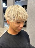 ダブルカラーブリーチハイライトマッシュウルフ[渋谷駅]