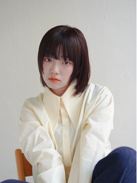 ムク 甲府(muku.) ミディアムヘア/斜めバング/グレージュカラー/甲府駅