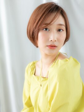ドクターズ サロン ラブ(Dr's Salon LAB) アシンメトリー小顔オレンジブラウンミニボブｊ古河20代30代40代