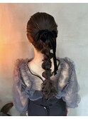 ポニーテール編み下ろし