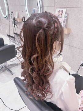 ヘア サロン クラン 東心斎橋店(hair salon clan) 編みカチュハーフツイン/心斎橋ヘアセット