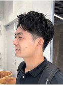 メンズスパイキージェントルベリーボックスフェードショート短髪