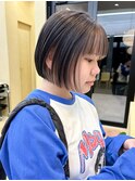 似合わせカットボブ小顔カットミルクティカラーインナーカラー