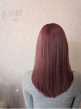 イリエヘア 川口(irier hair) ブリーチ2回透明感ペールピンクロング