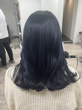 アジールヘア 所沢プロペ通り店(agir hair) 大人可愛い◎ブルーブラック透明感艶髪ロング