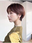 グレージュおくれ毛ショートボブくびれヘア_ba510334