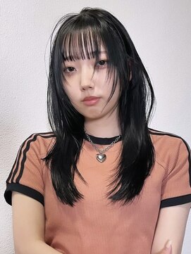 ピープスアンドスー 表参道 渋谷(Peeps&Suu.) ウルフレイヤーカット顔まわり前髪暗髪カラー渋谷　表参道