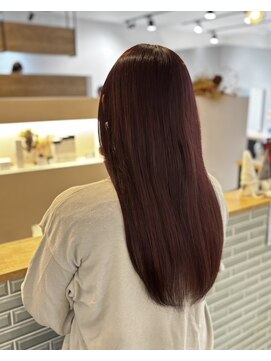 ギッシュ イオン小牧店(guiches) 【ブリーチなし】赤みブラウンカラー