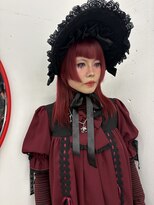 クク 渋谷(QUQU)&nbsp;赤　姫カット　ミディアム　ボルドー