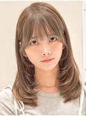 前髪イメチェンピンクベージュクールショートレイヤーカット