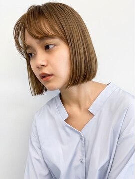 リベルノ(liberuno) 小顔効果◎ミルクティーベージュ×愛され丸みボブ20代30代