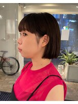 バグスドゥア(Bagus dua) ダークブルー縮毛矯正×ボブ5.10