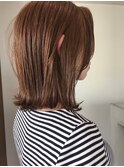 *外ハネ切りっぱなしBob*ことりベージュ*ウェットスタイル*