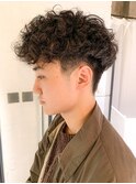 メンズソフトツーブロックスパイラルパーマ