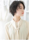 大人かわいい黒髪ウェットヘア束感ショートh2越谷20代30代40代