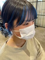 ヘアーエスクールステラ(hair S.COEUR stella) インナーカラーブルー/夏カラー/黒髪透明感カラー
