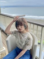 アンツ サザンリゾート 茅ヶ崎店(ANT'S Southern Resort) デザインカラー/レイヤーカット/ウェットヘア/オリーブベージュ