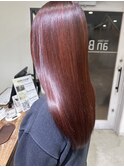 髪質改善カラー×レッドブラウン