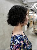 プードルパーマスパイラルパーマボブ前下がりボブ