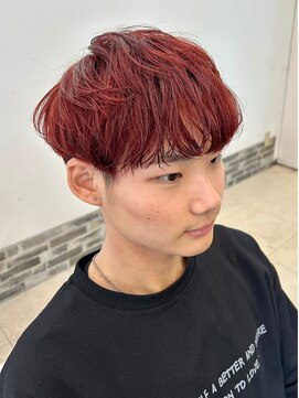 ヘアーアンドエステ ハラダ 滝ノ水店(Hair&Esthe Harada) メンズ/マッシュショート/ブラウンレッド