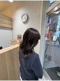 ウェーブミディアムメルティカラー×レイヤーカット韓国