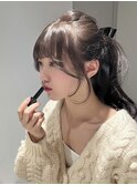 ブリーチなしグレージュ × 盛れる顔まわりカット