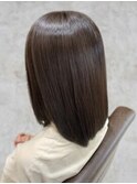 30代40代伸ばしかけ落ち着き重めミディアムボブ髪質改善