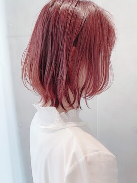 セイドット リー(Say. Ree) Say.ミディアムデジタルパーマチェリーブラウンワインレッド青山