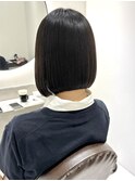 髪質改善ストレート 縮毛矯正 前下がりボブ タッセルボブ 銀座