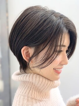 ジエクトアイロ 江坂駅前 似合わせ横顔美人ショート◇暗髪カラー・髪質改善ストレート