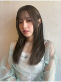 柔からかシアーグレージュ×艶髪ストレートヘア