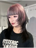 ウルフカット　ルーツカラー　ハッシュカット