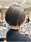 〔岩田莉奈〕地毛風縮毛矯正 ひし形ショートボブ 白髪染め 新宿