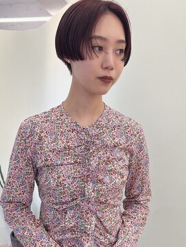 ユー セント(yew scent) ショートボブ×ワインレッド