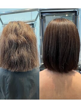 ファーム 大崎店(FAAM) 髪質改善ストレート×ハイダメージ＋暗染いりブリーチ毛