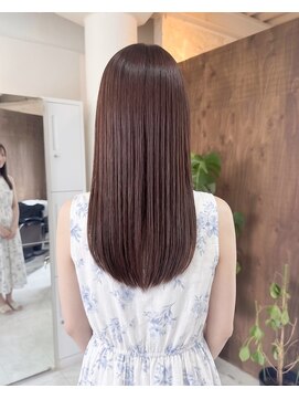 零秒女髪 千里丘店 髪質改善で叶える上品な艶ロングヘアカラー艶髪美髪艶カラー艶感