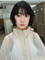 ハニーシブヤ(HONEY shibuya)&nbsp;ショートボブ/ハッシュカット/グレージュ/デザインカラー