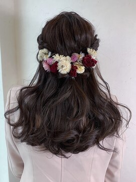セシルヘアー 高槻店(Cecil hair) 二次会ハーフアップヘアセット★結婚式グレージュフェアリー