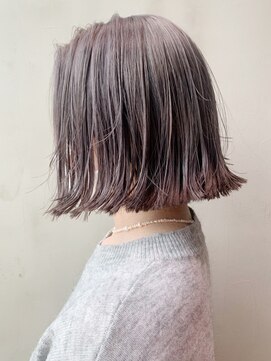 アルバム 銀座(ALBUM GINZA) グレーボブ_ホワイトアッシュエアリーミディ_ba313871